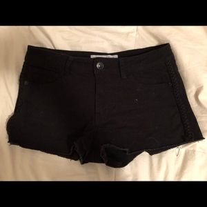 Patterned Black Shorts